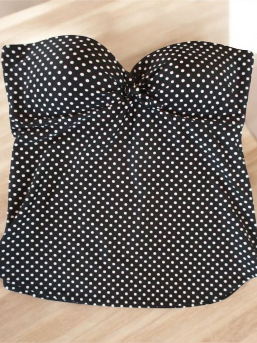 a.n.a Black and White Polka Dot Strapless Swim Top